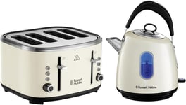 Russell Hobbs Stylevia Cream 1.5L Kettle & 4 Slice Toaster Sleek Matching Set