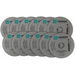 Lot de 12 Disques à Découper 125mm, pour Métal, Acier, Inox - 12 Disques à Découper Pour Meuleuse de 125mm - Dimensions : 125 x 1,2 x 22,2 mm - Vonroc