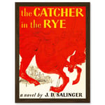 Book Cover Catcher In The Rye Salinger Classic Novel A4 Artwork Framed Wall Art Print