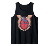 Anatomical heart in hands design Tank Top