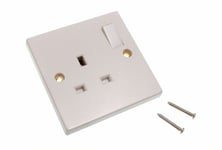 3 X Electric Socket Plug 13 Amp 1 - Gang Single Switched White - NEW Onestopdiy