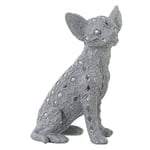 Alexandra House Living Figurine décorative argentée en Plastique Chien 14 x 18 x 27 cm Miroirs