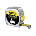 Stanley 1-33-198 Mesure 8 M X 25 Mm En Abs Powerlock Classic Fabriqué En France - Ruban Large - Revêtement Blade Armor Et Mylar - Crochet 3 Rivets - Boitier Abs Antichoc - Blocage De Ruban