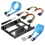 Blue Cable Bracket Support de Kit de montage en métal XT-XITEN 2 baies 2.5 pouces à 3.5 pouces disque dur externe SSD avec câbles et vis d'alimentation de données SATA