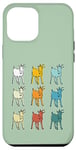 Coque pour iPhone 12 Pro Max Goat Lover Farm Animals Retro Glitch Goats