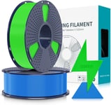 Filament PLA Haute Vitesse1.75 mm,Filament PLA pour Imprimante 3D rapide,Conçu pour l'impression à Grande Vitesse,HS-PLA Filament,Précision Dimensionnelle +/- 0.02 mm,2KG Bleu+vert(Q533)