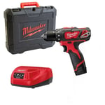 M12BDD-201C Per­ceuse vis­seuse M12 12V + 1 batteries x 2.0 Ah + chargeur et Mallette - 4933479439 - Milwaukee