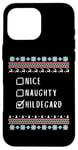 iPhone 16 Pro Max Nice, Naughty, Hildegard Christmas Ugly Sweater Style Case