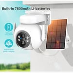 Camera solaire WiFi 2K pir Detection humaine ptz ip Camera avec 7800mAh Panneau solaire Recharge Batterie 4MP Camera de surveillance video