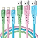 iPhone Charger Cord 10FT, 3Pack [MFi Certified] Lightning Cable [Fast Charging & High Speed] Braided USB Charging Cable Compatible With iPhone 14/13/12/11 Pro/XS MAX/XR/XS/X/8/7/Plus/6S/6/SE/iPad/Mini