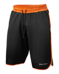 Better Bodies Mens Mesh gym shorts Black/orange - L