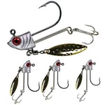 Jigs Leurres De Pêche en Eau Salée De Pêche en Eau Douce Leurres mer Jigs Leurres De Pêche pour Truite Perche Brochet (Jig Spinner Set, 17g - 5 Pièces)