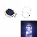 (1kpl 2m20LedGai TiShou-White)Aurinkoenergia Mason Jar Kansi Valot LED Vedenpitävä Fairy Light String Lights Puutarhasisustus Jouluvalot Outdoor Hääsisustus