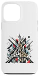 Coque pour iPhone 13 Pro Max Tour Eiffel Cubiste Art Abstrait Moderne Paris Amoureux