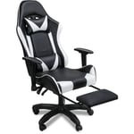 Chaise de jeu Chaise Gaming Ergonomique Fauteuil Gamer Chaise de bureau chaise gamer Racing Chaise pivotante Réglable Noir/Blanc - Einfeben