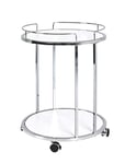 HAKU Möbel desserte chromé, blanc, MDF, métal - Dim.: H 60 cm x Ø 45 cm, Style: Modern