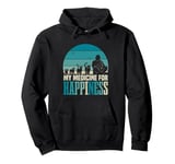 Retro Cat Lover | Pet | Kitten | My Medicine For Happiness Pullover Hoodie