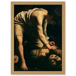 Artery8 Caravaggio David Goliath Religious Painting Artwork Framed Wall Art Print A4