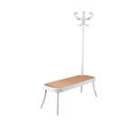 Gebruder Thonet Vienna - Coat Rack Bench, Pure White C02, Lacquered Beech, Woven Cane Seat - Bänkar - Front Design - Vit - Trä