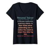 Womens Funny Personal Trainer V-Neck T-Shirt