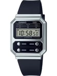 Unisex Casio Retro Vintage -kello, hopea/musta TY30141