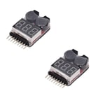 2PCS RC Lipo batterie moniteur alarme testeur Checker basse tension alarme buzzer avec indicateur LED pour 1-8 S Lipo LiFe LiMn batterie Li-ion.[V151]