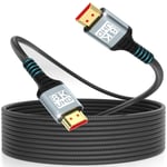 Cable HDMI 5Mètres 8K,Câble HDMI 2.1 Ultra Haute Vitesse 8K@60Hz 4K@120Hz 7680P Supporte HDR10 eARC 3D HDCP 2.2 & 2.3,Compatible avec PS5/4 X-Box HDTV Blu-ray Player/Moniteur/Laptop