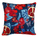 Coussin canape 40 x 40 cm, avec Motif Floral, Bleu - Coussin décoratif en Tissu Velours avec Rembourrage Doux - pour la Decoration salon, Deco Chambre à Coucher, du Decoration Bureau, Deco Maison