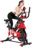 Exercise Bike for Home Adjustable Mute Multifunctional Weight-Loss Fitness Equipment With Led Display, Red mwsoz