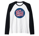 Cool God bless America Stamp Raglan Baseball Tee