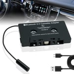 Adaptateur cassette pour autoradio,récepteur de voiture,Bluetooth 5.0 cassette audio vers AUX smartphone,lecteur CD,adaptateur cassette de voiture,adaptateur cassette audio de voiture vers(Q744)