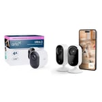 Arlo Ultra 2 4K + 2 Cameras intérieures, Caméra de Surveillance WiFi Extérieure sans Fil, Autonomie de 6 Mois, Vision Nocturne en Couleur, Carte Micro SD, Essai Secure Inclus, 1 Caméra Blanc