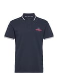 Compass Polo Pique Tops Polos Short-sleeved Navy Sebago