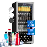 Klarstein Mini Frigo de Chambre et Bureau pour Boisson, Petit Frigo Silencieux, Refrigerateur Mini Bar 242L, Petit Réfrigérateur Camping, Étagères Réglables pour le Vin, Cannette, Beer Fridge