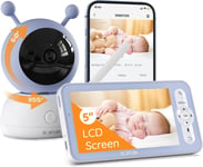 Boifun 5" Wifi Video Baby Monitor Camera,Motion&Crying Detection,App Control,UK