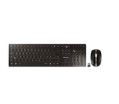 CHERRY DW 9100 SLIM, ensemble clavier et souris sans fil, layout allemand (QWERZ), connexion Bluetooth et radio, touches silencieuses, rechargeable, noir-bronze