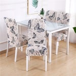 FLLXSMFC Dining Chair Covers Dining Chair Cover Spandex Elastic Pastoral Print Modern Slipcovers Furniture Cover Kitchen Wedding Housse De Chaise 4Pcs