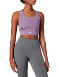 Nike CZ4496 W NK DF SWSH LL Bra Sports Bra Women's Amethyst Smoke/White L