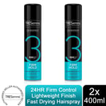 2x of 400 ml Tresemme Firm Hold Longlasting Finish Fast Drying Hairspray