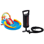 INTEX Aire de Jeux Gonflable Bassin et Toboggan Arc en Ciel & Jeu d'eau et de Plage Gonfleur Double Action