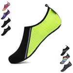 SAGUARO Chaussures Aquatiques Chaussons de d'eau Plongée Chaussettes Aqua pour Piscine et Plage Sports Nautiques Natation Surf Voile Mer Rivière pour Homme Femme (Vert,36/37 EU)