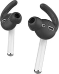 2 Paires Crochets D'Oreille Airpods Couvrent Embouts D'Écouteurs [Sac Supplémentaire] Apple Earbuds Ear Hooks Compatible Avec Airpods 2 / Airpods 1 / Earpods (Petit & Petit, Noir)