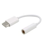 USB Type-C Male To 3.5mm Jack Female USBC Type C To 3.5 Headphone Audio Aux Cable Adapter Converter for Letv - White