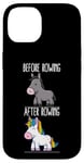 Coque pour iPhone 14 Avant et après Rowing Unicorn Rower