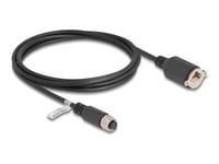 Delock M12-Kabel A-Kodet 8-Pins Kontakt Til Rj45-Kontakt For Installasjon Cat.5E Ftp 2 M Svart