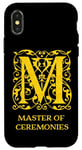 Coque pour iPhone X/XS Master of Ceremonies MC Vintage Gold Letter M