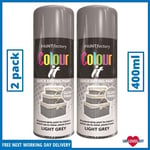 2 x 400ML LIGHT GREY COLOUR IT CAN GLOSS FINISH METAL WOOD PLASTIC SPRAY PAINT