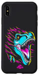 Coque pour iPhone XS Max Jurassic World Colorful Neon Iconic T-Rex Logo