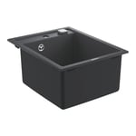 GROHE K700 Composite Sink, 40cm, in Granite Black, Top-Mounted, 1 Bowl, with Overflow and Automatic Waste Fitting 31650AP0