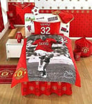 SINGLE BED MAN UTD TEVEZ DUVET COVER SET FOOTBALL PLAYER CREST RED MATCH